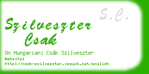 szilveszter csak business card